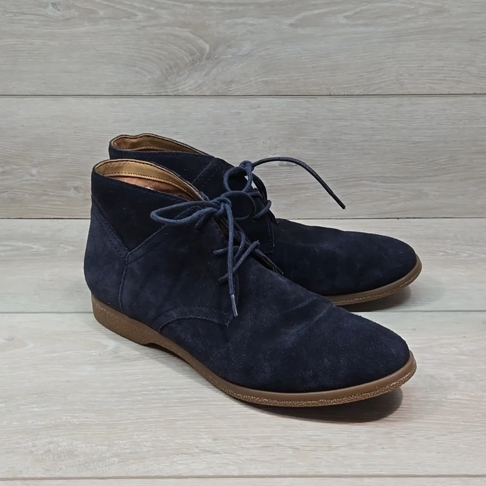 Anthropologie Franco Sarto Women Percy Leather Lace Up shoes Chelsea boots sz 9M